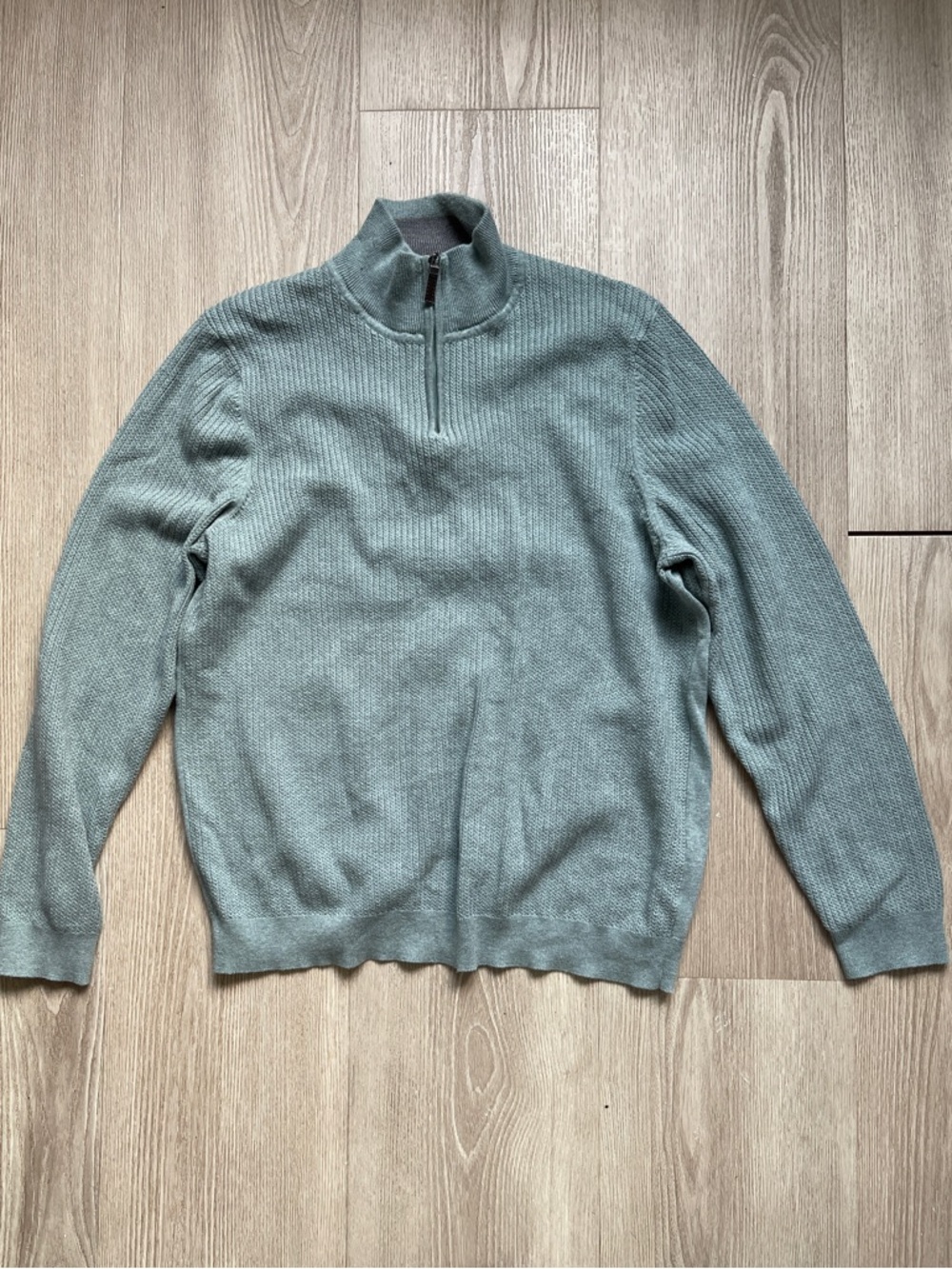 Tasso Elba 100% Cotton Quarter-Zip Ribbed Sweater